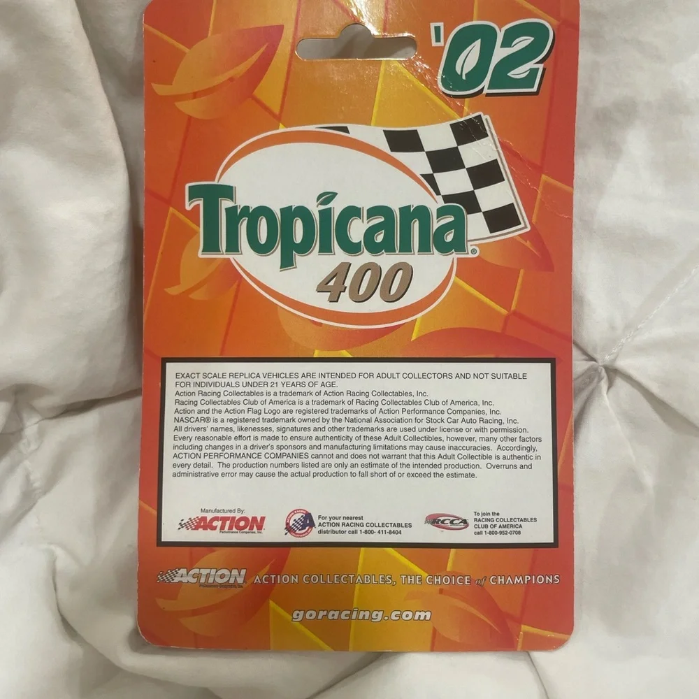 Tropicana 400 Diecast Car 2002 die car . NIB